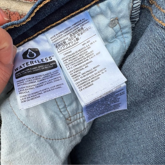 Levi’s Dark Navy Blue Denim Straight Leg Jeans - Picture 3 of 4